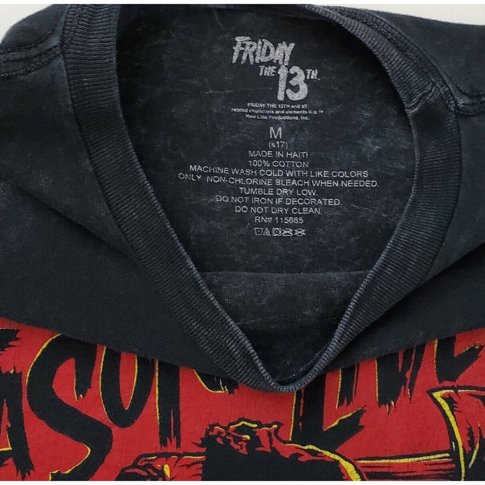Friday The 13th (Mens Medium) Black Short Sleeve Graphic T-Shirt Jason Lives Tee - Picture 3 of 6